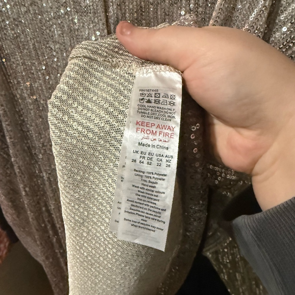Boohoo full sequin button-down dress size 22 - Picture 10 of 10